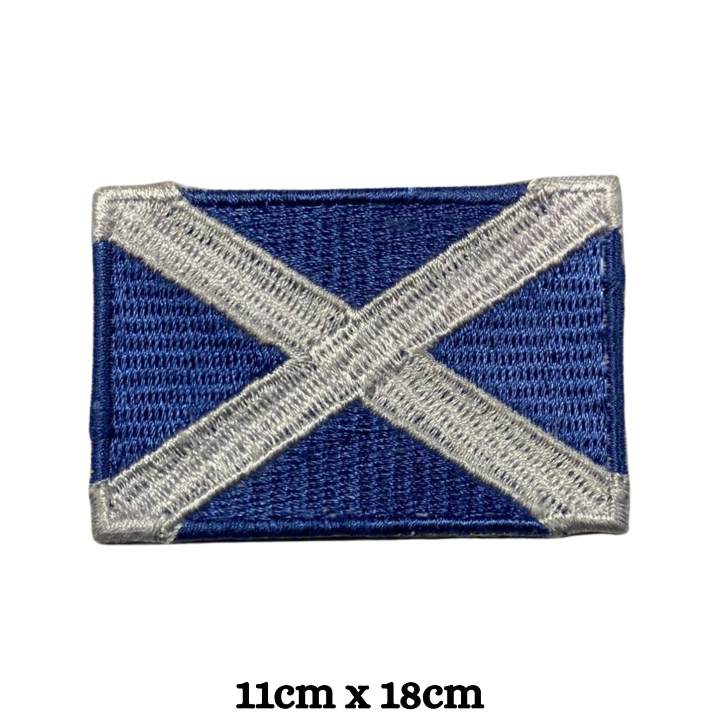 BeBuz Scotland Flag Embroidered Patches, Iron-On/Sew-On Applique, Shield, Round, Heart and Rectangle Flag Badges for Jackets, Bags, Uniforms, Various Sizes