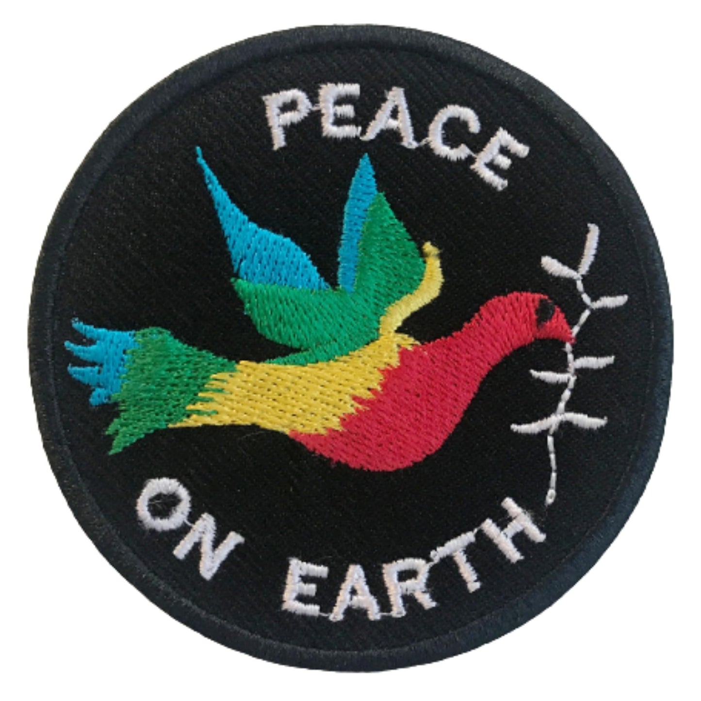 Peace On Earth Embroidery Iron-On Patches for Clothing Sew-On Applique for DIY Crafts Denim Jackets Jeans Backpacks