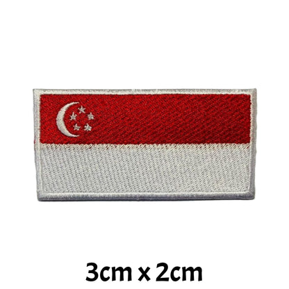 All Country Flag Patches (3 × 2 cm), Embroidered Iron-On/Sew On National Flags, Badge Traveler Gift Patch for Jacket, Backpack, Hat DIY Craft (K-S)