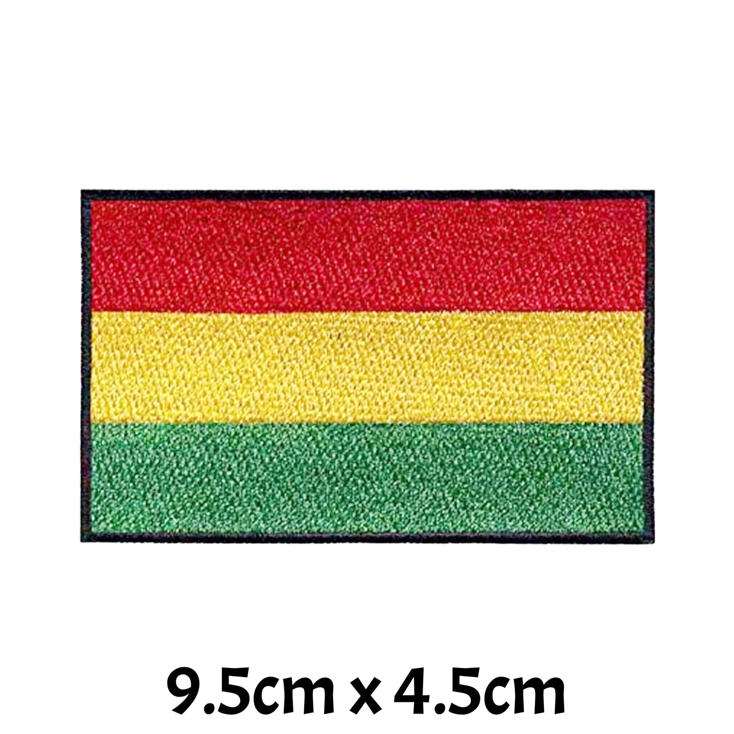 Bolivia Flag Embroidered Patch Set, Iron-On or Sew-On Applique Badges, Rectangle Shield Round Heart Shapes, National Flag Emblem for Jackets, Backpacks, Hats, Uniforms and Various Sizes