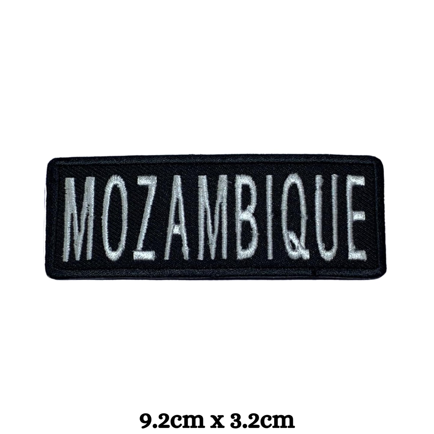 Mozambique Flag Embroidered Patch Set, Iron-On or Sew-On Applique Badges, Rectangle Shield Round Heart Shapes, for Jackets, Backpacks, Hats, Uniforms and Various Sizes