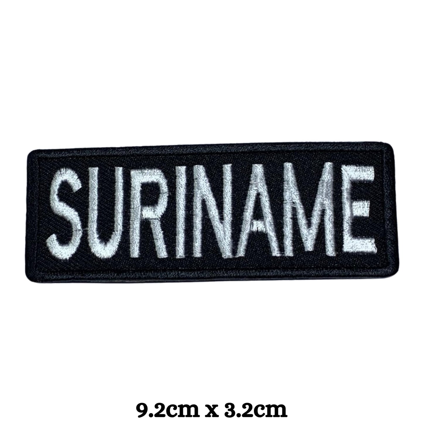 Suriname Flag Embroidered Patch Set, Iron-On or Sew-On Applique Badges, Rectangle Shield Round Heart Shapes, for Jackets, Backpacks, Hats, Uniforms and Various Sizes