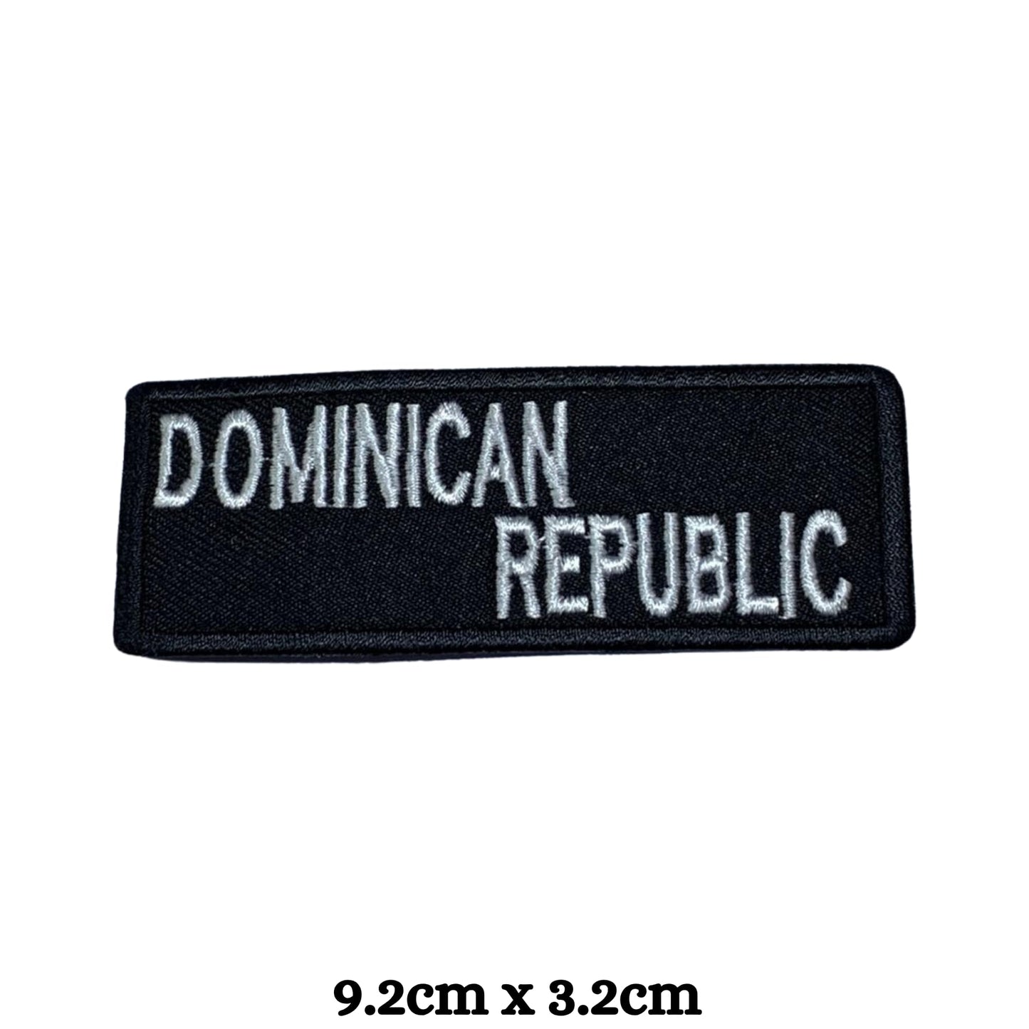Dominican Republic Flag Embroidered Patch Set, Iron-On or Sew-On Applique Badges, Rectangle Shield Round Heart Shapes, for Jackets, Backpacks, Hats, Uniforms and Various Sizes