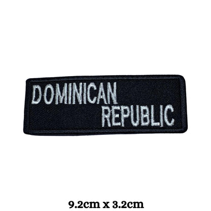Dominican Republic Flag Embroidered Patch Set, Iron-On or Sew-On Applique Badges, Rectangle Shield Round Heart Shapes, for Jackets, Backpacks, Hats, Uniforms and Various Sizes