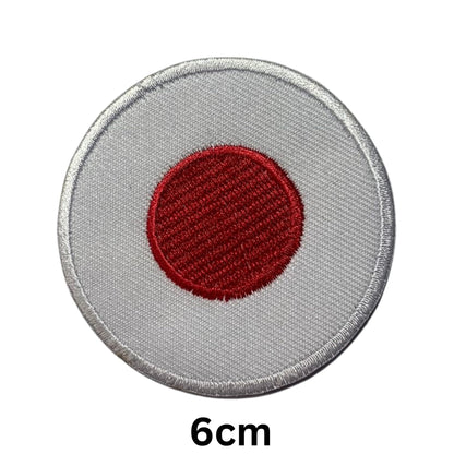 Japan Flag Embroidered Patches, Iron-On/Sew-On Applique, Shield, Round, Heart and Rectangle Flag Badges for Jackets, Bags, Uniforms, Various Sizes