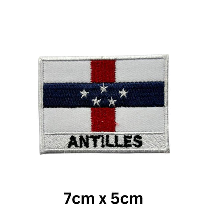 National Country Flag Iron On Patch, Set of 3, Embroidered Fabric Applique, 7cm x 5cm, Rectangular, United Kingdom Theme, for Jackets, Bags, Hats and Crafts (A-J)