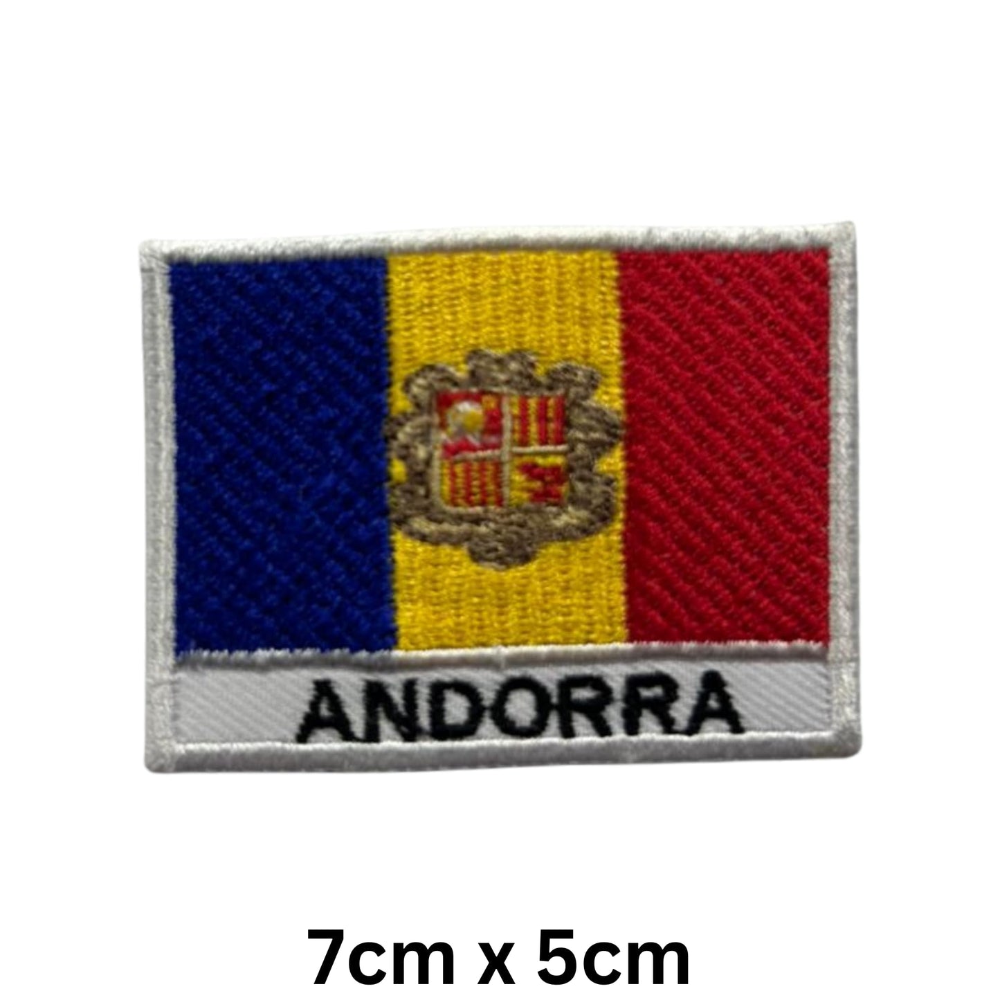 National Country Flag Iron On Patch, Set of 3, Embroidered Fabric Applique, 7cm x 5cm, Rectangular, United Kingdom Theme, for Jackets, Bags, Hats and Crafts (A-J)