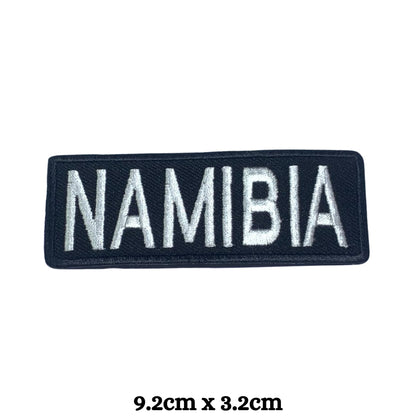 Namibia Flag Embroidered Patch Set, Iron-On or Sew-On Applique Badges, Rectangle Shield Round Heart Shapes, for Jackets, Backpacks, Hats, Uniforms and Various Sizes