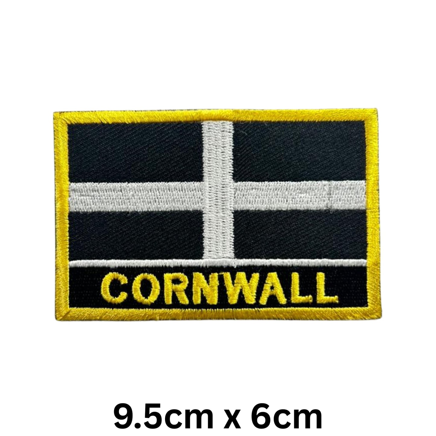 UK County Flag Patch 9.5cm x 6cm Embroidered Iron On/Sew On Badge Durable Fabric Applique for Jackets, Backpacks, Hats, and Clothing