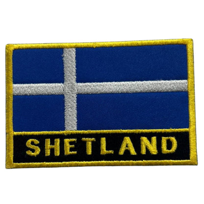 UK County Flag Patch 9.5cm x 6cm Embroidered Iron On/Sew On Badge Durable Fabric Applique for Jackets, Backpacks, Hats, and Clothing