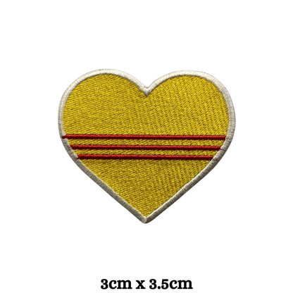 South Vietnam Flag Embroidered Patch Set, Iron-On or Sew-On Applique Badges, Rectangle Shield Round Heart Shapes, for Jackets, Backpacks, Hats, Uniforms and Various Sizes