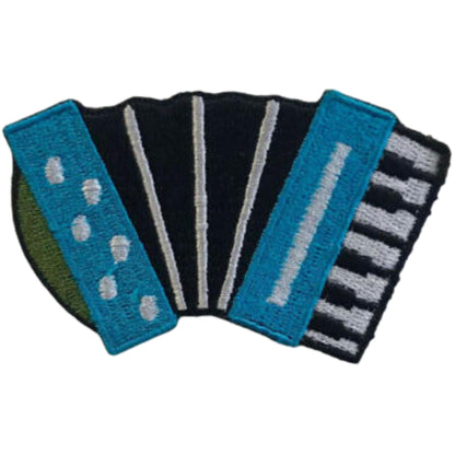 Accordion Music Lover Instrument Embroidery Iron-On Patches for Clothing Sew-On Applique for DIY Crafts Denim Jackets Jeans Backpacks