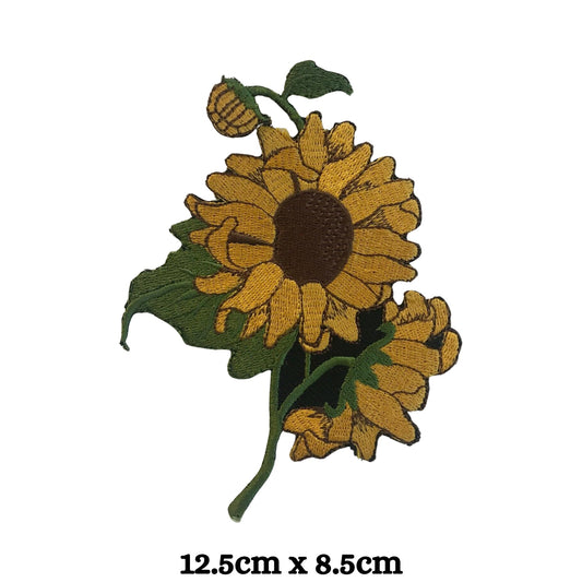 Sunflower Embroidery Iron-On Patches for Clothing Sew-On Applique for DIY Crafts Denim Jackets Jeans Backpacks