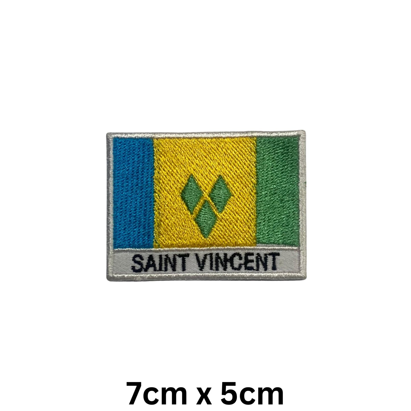 National Country Flag Iron On Patch, Set of 3, Embroidered Fabric Applique, 7cm x 5cm, Rectangular, United Kingdom Theme, for Jackets, Bags, Hats and Crafts (A-J)
