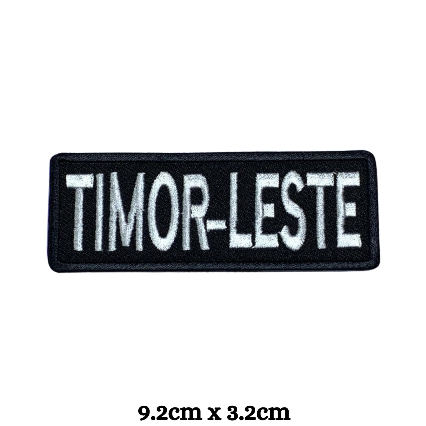 Timor Leste Flag Embroidered Patch Set, Iron-On or Sew-On Applique Badges, Rectangle Shield Round Heart Shapes, for Jackets, Backpacks, Hats, Uniforms and Various Sizes
