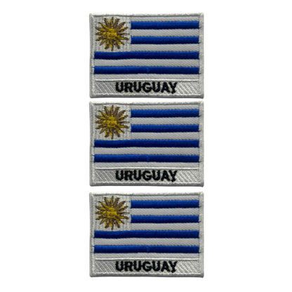 National Country Flag Iron On Patch, Set of 3, Embroidered Fabric Applique, 7cm x 5cm, Rectangular, United Kingdom Theme, for Jackets, Bags, Hats and Crafts (A-J)