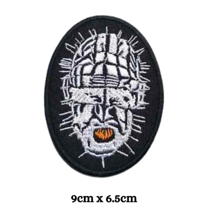 Pinhead Hell Embroidery Iron-On Patches for Clothing Sew-On Applique for DIY Crafts Denim Jackets Jeans Backpacks
