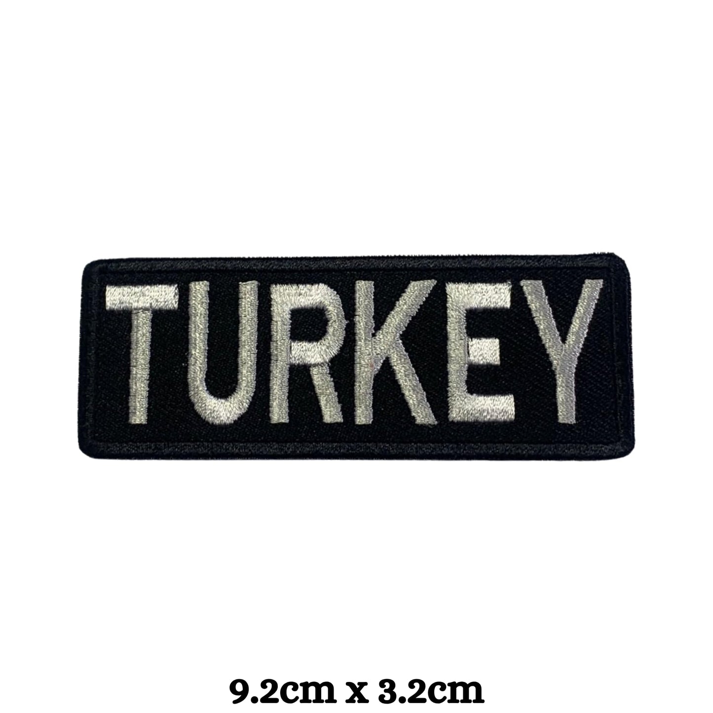 BeBuz Turkey Flag Embroidered Patches, Iron-On/Sew-On Applique, Shield, Round, Heart and Rectangle Flag Badges for Jackets, Bags, Uniforms, Various Sizes