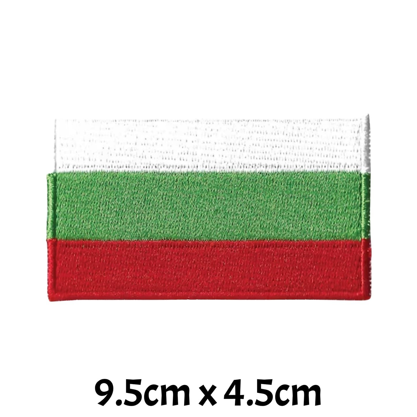 Bulgaria Flag Embroidered Patch Set, Iron-On or Sew-On Applique Badges, Rectangle Shield Round Heart Shapes, National Flag Emblem for Jackets, Backpacks, Hats, Uniforms and Various Sizes