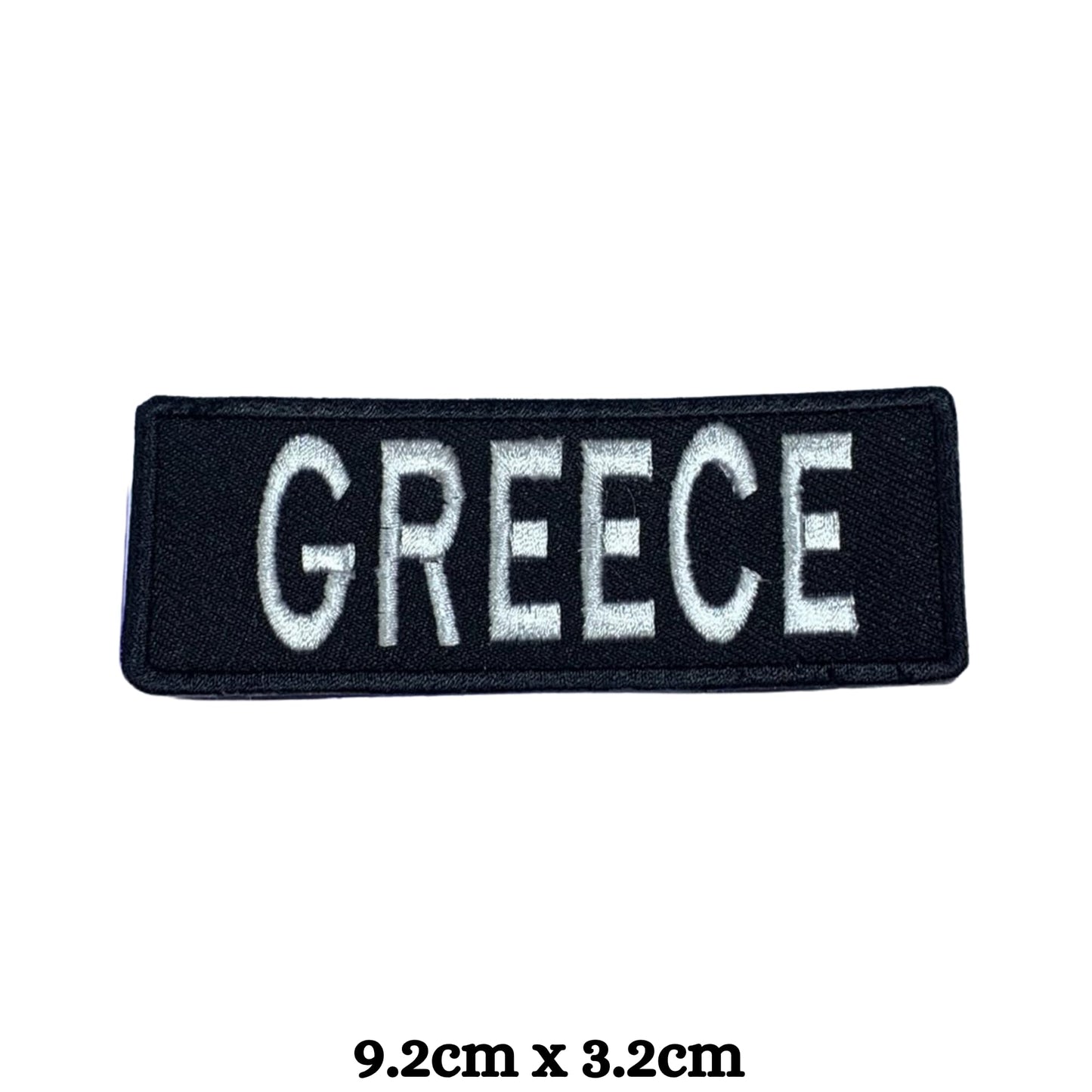 Greece Flag Embroidered Patch Set, Iron-On or Sew-On Applique Badges, Rectangle Shield Round Heart Shapes, for Jackets, Backpacks, Hats, Uniforms and Various Sizes