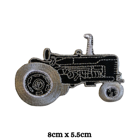 Black Tractor Farming Embroidery Iron-On Patches for Clothing Sew-On Applique for DIY Crafts Denim Jackets Jeans Backpacks