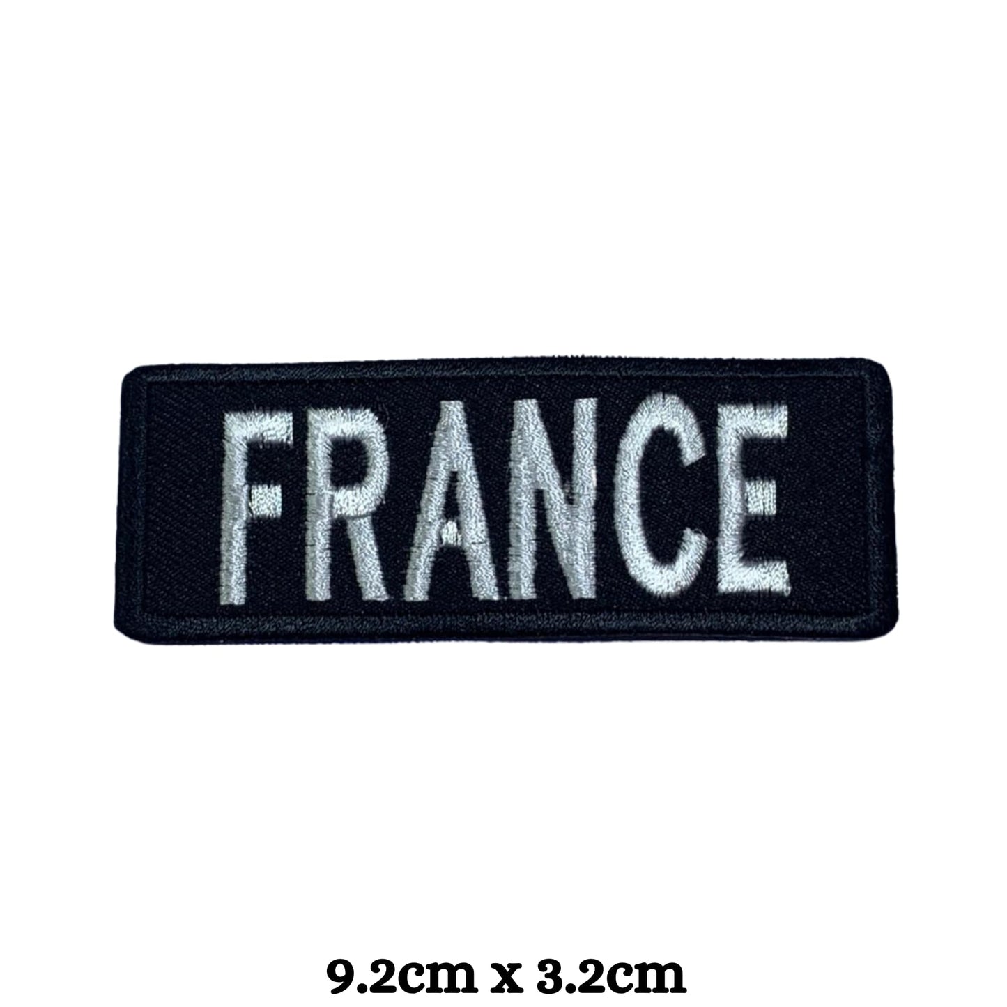 BeBuz France Flag Embroidered Patches, Iron-On/Sew-On Applique, Shield, Round, Heart and Rectangle Flag Badges for Jackets, Bags, Uniforms, Various Sizes
