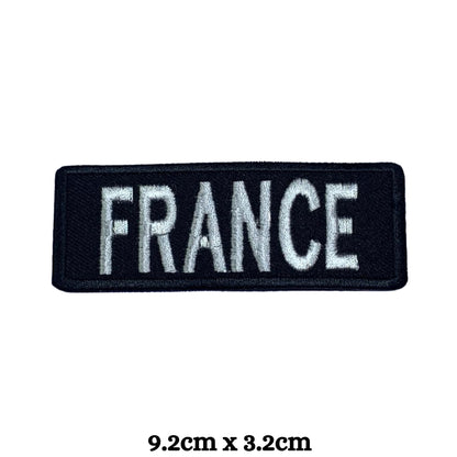BeBuz France Flag Embroidered Patches, Iron-On/Sew-On Applique, Shield, Round, Heart and Rectangle Flag Badges for Jackets, Bags, Uniforms, Various Sizes