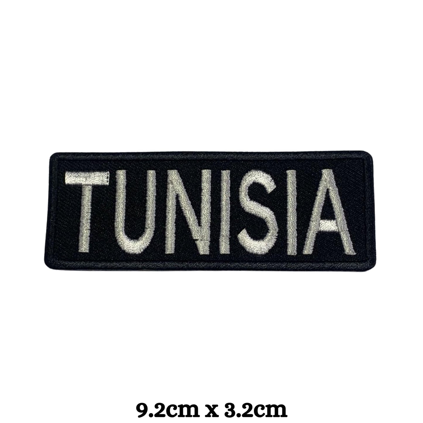 Tunisia Flag Embroidered Patches, Iron-On/Sew-On Applique, Shield, Round, Heart and Rectangle Flag Badges for Jackets, Bags, Uniforms, Various Sizes
