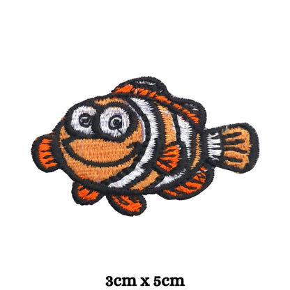 Gold Fish Embroidery Iron-On Patches for Clothing Sew-On Applique for DIY Crafts Denim Jackets Jeans Backpacks
