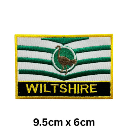 UK County Flag Patch 9.5cm x 6cm Embroidered Iron On/Sew On Badge Durable Fabric Applique for Jackets, Backpacks, Hats, and Clothing