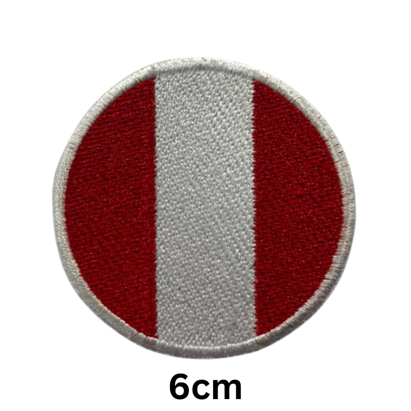 Peru Flag Embroidered Patch Set, Iron-On or Sew-On Applique Badges, Rectangle Shield Round Heart Shapes, for Jackets, Backpacks, Hats, Uniforms and Various Sizes