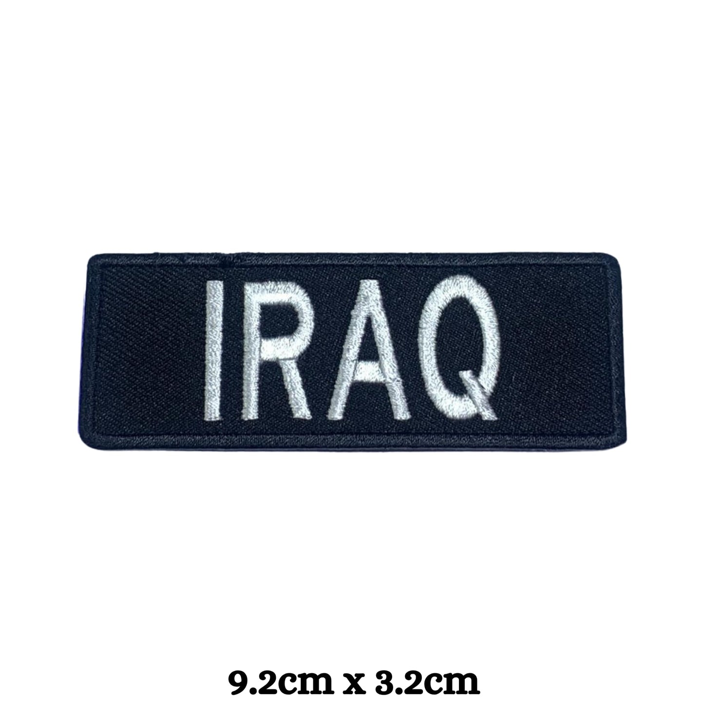 Iraq Flag Embroidered Patch Set, Iron-On or Sew-On Applique Badges, Rectangle Shield Round Heart Shapes, for Jackets, Backpacks, Hats, Uniforms and Various Sizes