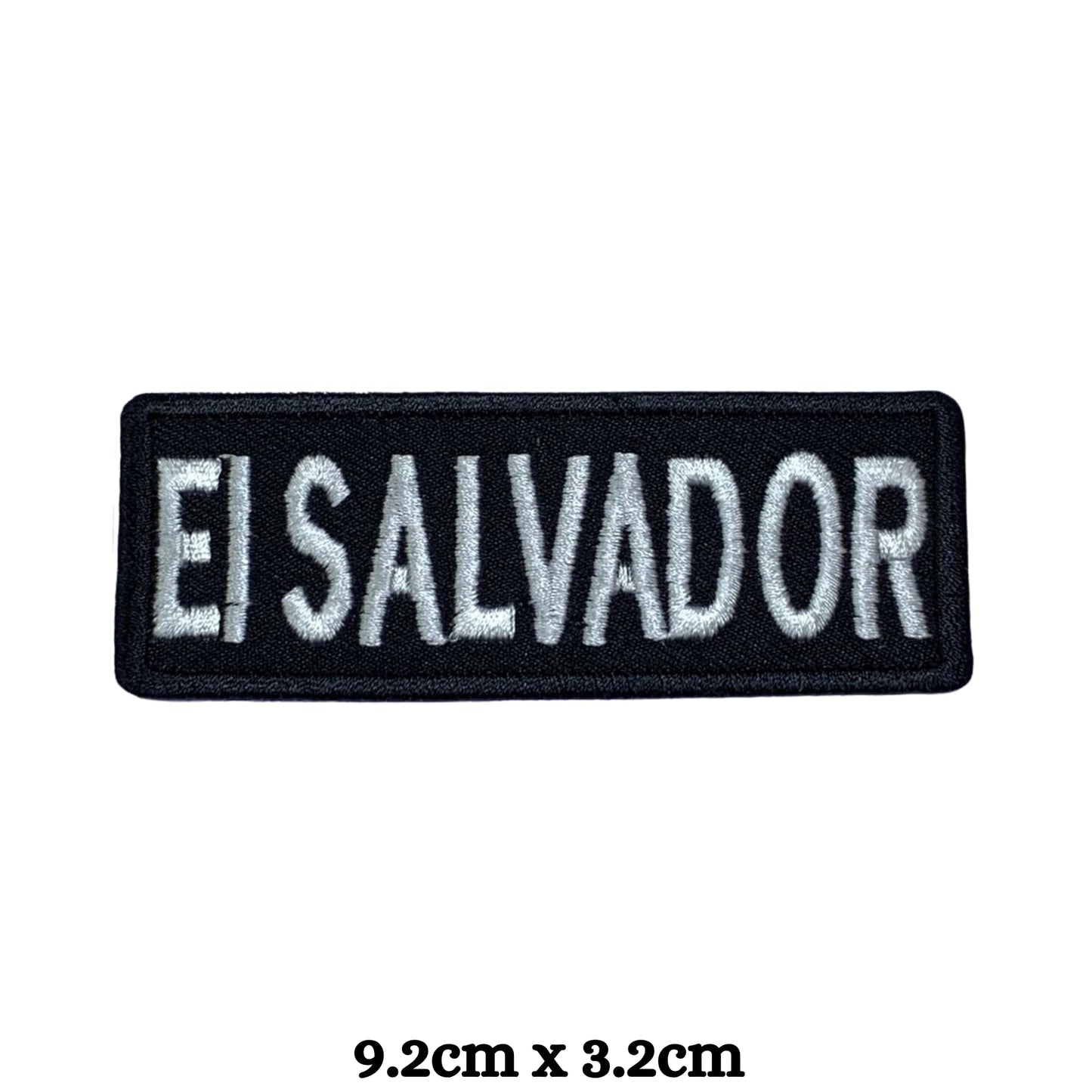El Salvador Flag Embroidered Patch Set, Iron-On or Sew-On Applique Badges, Rectangle Shield Round Heart Shapes, for Jackets, Backpacks, Hats, Uniforms and Various Sizes