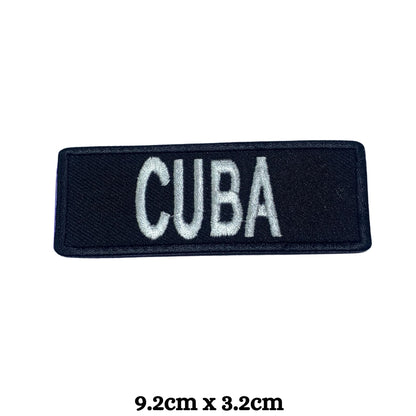 Cuba Flag Embroidered Patch Set, Iron-On or Sew-On Applique Badges, Rectangle Shield Round Heart Shapes, for Jackets, Backpacks, Hats, Uniforms and Various Sizes