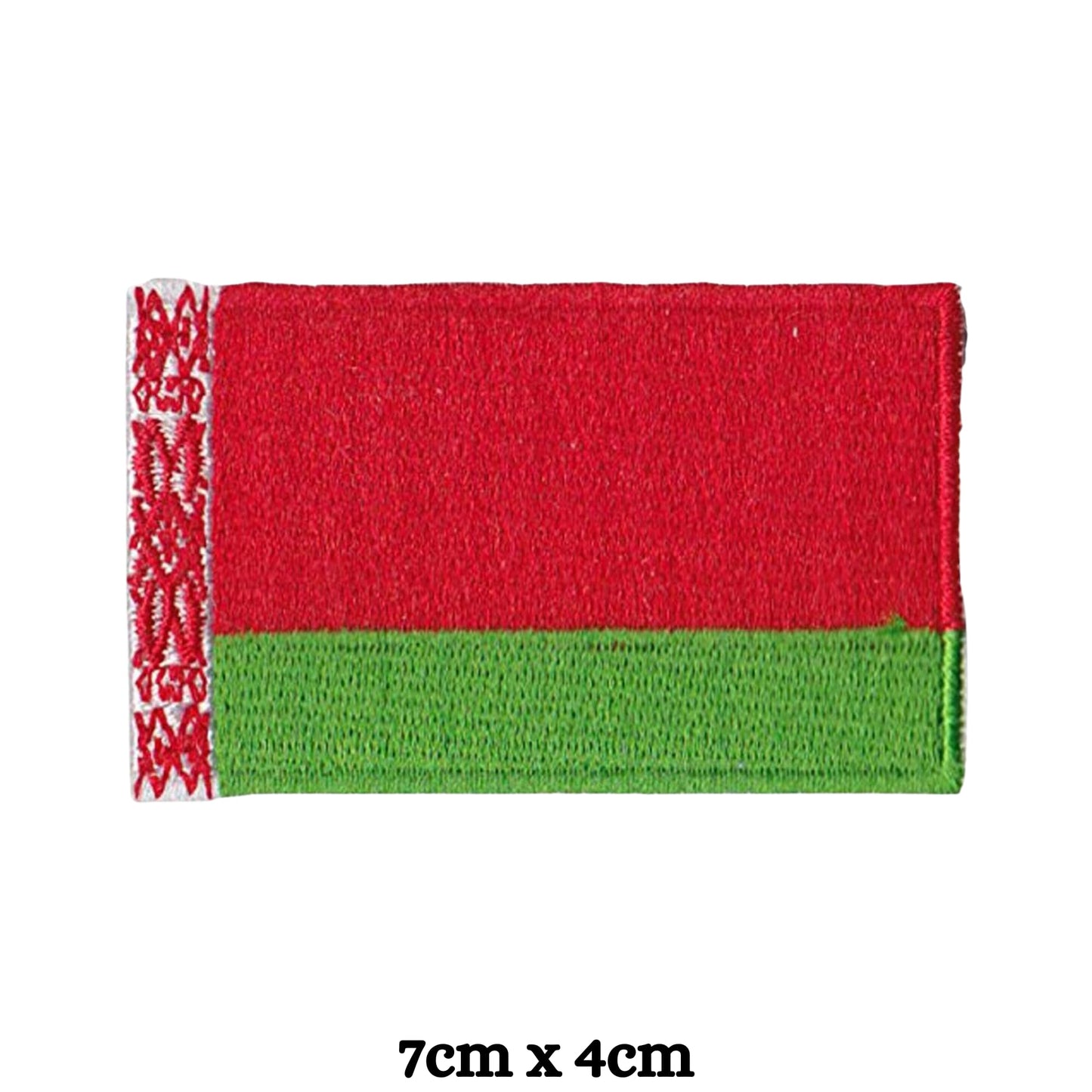 Belarus Flag Embroidered Patches, Iron-On/Sew-On Applique, Shield, Round, Heart and Rectangle Flag Badges for Jackets, Bags, Uniforms, Various Sizes