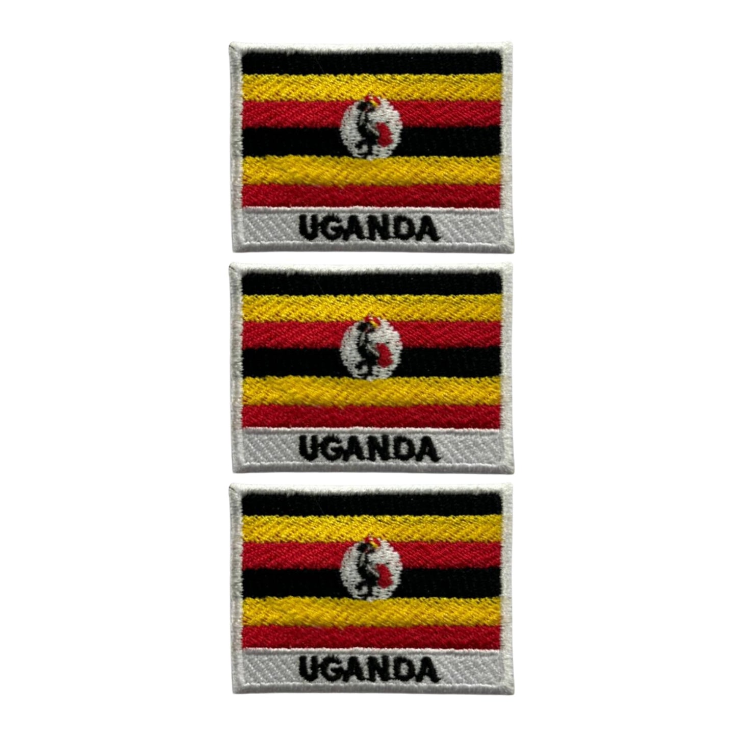 National Country Flag Iron On Patch, Set of 3, Embroidered Fabric Applique, 7cm x 5cm, Rectangular, United Kingdom Theme, for Jackets, Bags, Hats and Crafts (A-J)