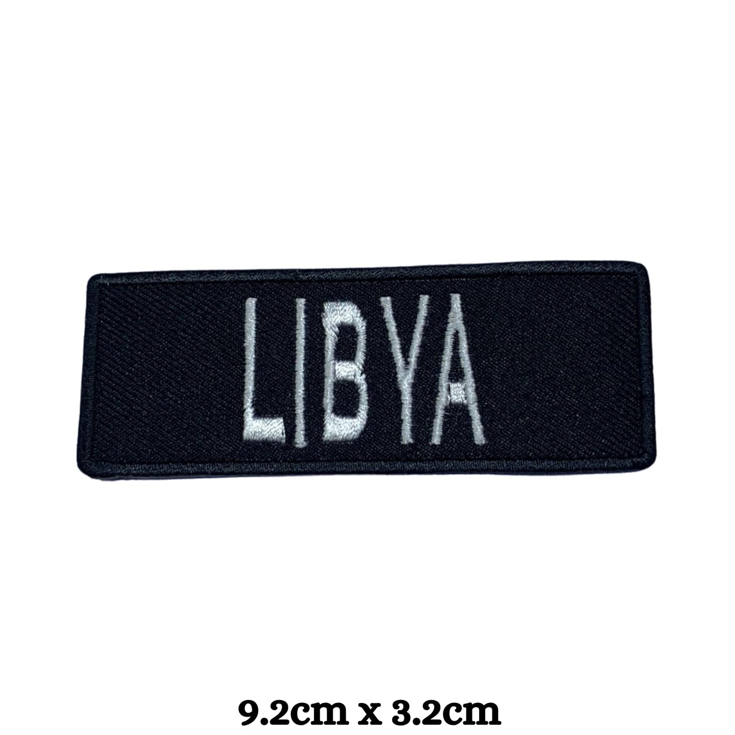 Libya Flag Embroidered Patch Set, Iron-On or Sew-On Applique Badges, Rectangle Shield Round Heart Shapes, for Jackets, Backpacks, Hats, Uniforms and Various Sizes