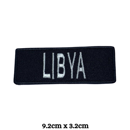 Libya Flag Embroidered Patch Set, Iron-On or Sew-On Applique Badges, Rectangle Shield Round Heart Shapes, for Jackets, Backpacks, Hats, Uniforms and Various Sizes