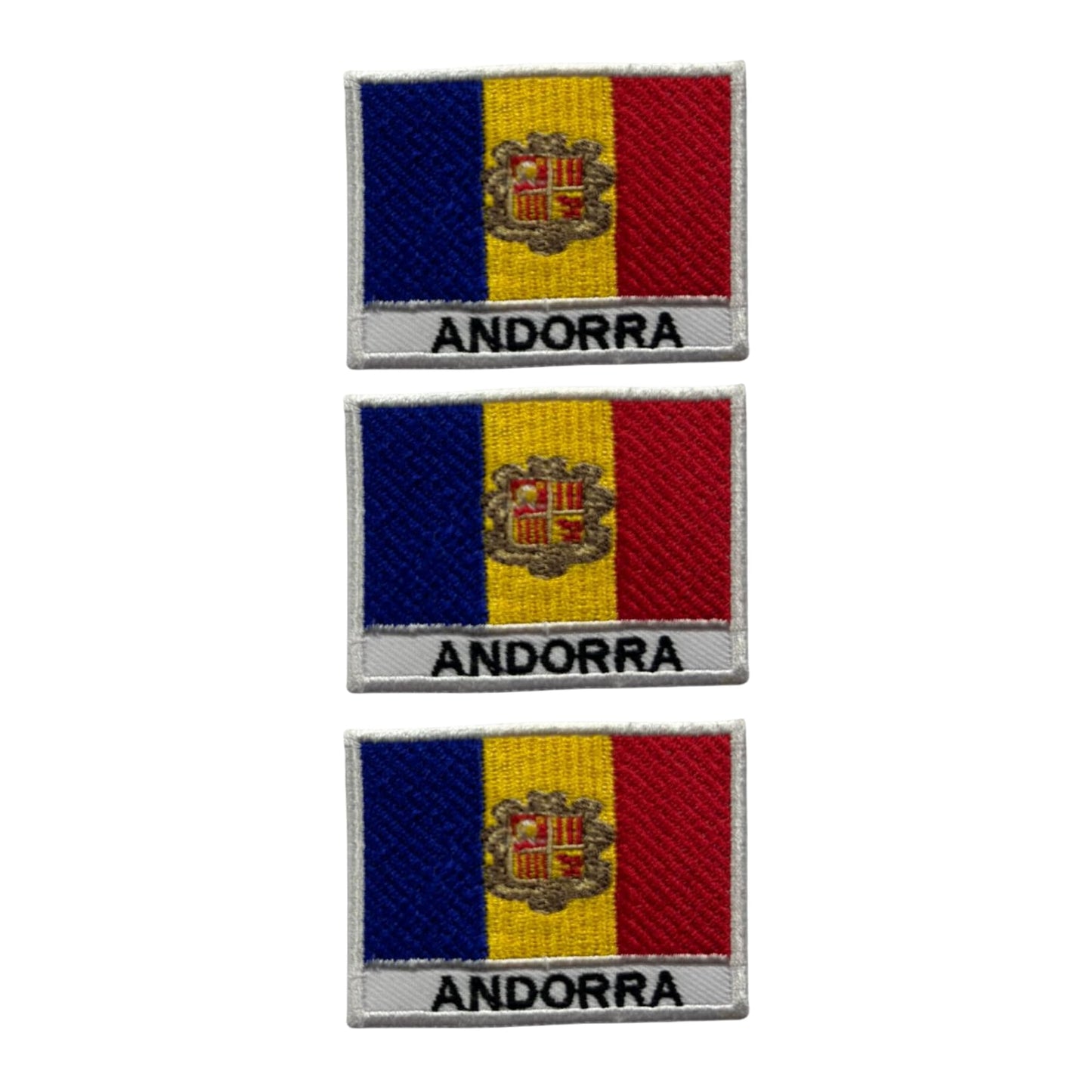 National Country Flag Iron On Patch, Set of 3, Embroidered Fabric Applique, 7cm x 5cm, Rectangular, United Kingdom Theme, for Jackets, Bags, Hats and Crafts (A-J)