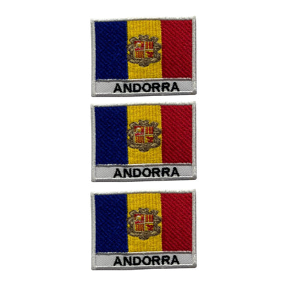 National Country Flag Iron On Patch, Set of 3, Embroidered Fabric Applique, 7cm x 5cm, Rectangular, United Kingdom Theme, for Jackets, Bags, Hats and Crafts (A-J)