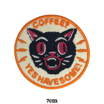 Coffee? Yes Have Some Embroidery Iron-On Patches for Clothing Sew-On Applique for DIY Crafts Denim Jackets Jeans Backpacks