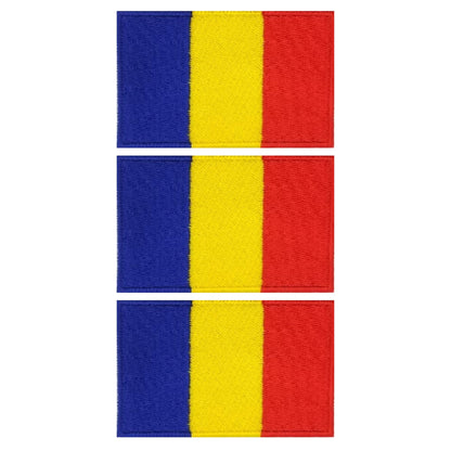 3 Pieces All Countries Flag Patches, 7×4 cm Embroidered Iron-On/Sew On National Flags, World Country Badge Appliques for Vest, Jacket, Backpack, Hat,(A-J)