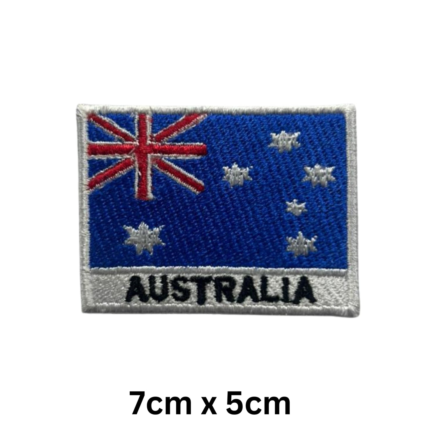 National Country Flag Iron On Patch, Set of 3, Embroidered Fabric Applique, 7cm x 5cm, Rectangular, United Kingdom Theme, for Jackets, Bags, Hats and Crafts (A-J)