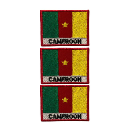 National Country Flag Iron On Patch, Set of 3, Embroidered Fabric Applique, 7cm x 5cm, Rectangular, United Kingdom Theme, for Jackets, Bags, Hats and Crafts (A-J)
