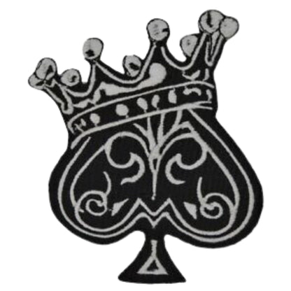King Ace of Spade with Crown Badge Embroidery Iron-On Patches for Clothing Sew-On Applique for DIY Crafts Denim Jackets Jeans Backpacks