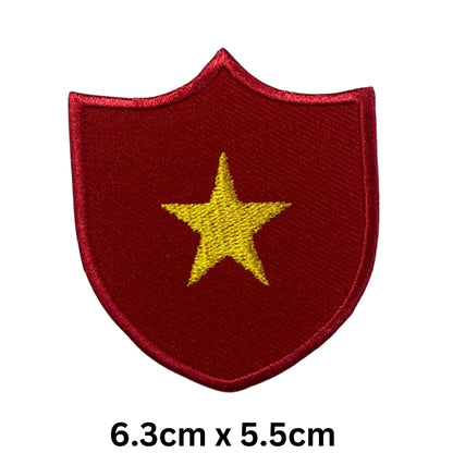 Vietnam Flag Embroidered Patch Set, Iron-On or Sew-On Applique Badges, Rectangle Shield Round Heart Shapes, for Jackets, Backpacks, Hats, Uniforms and Various Sizes