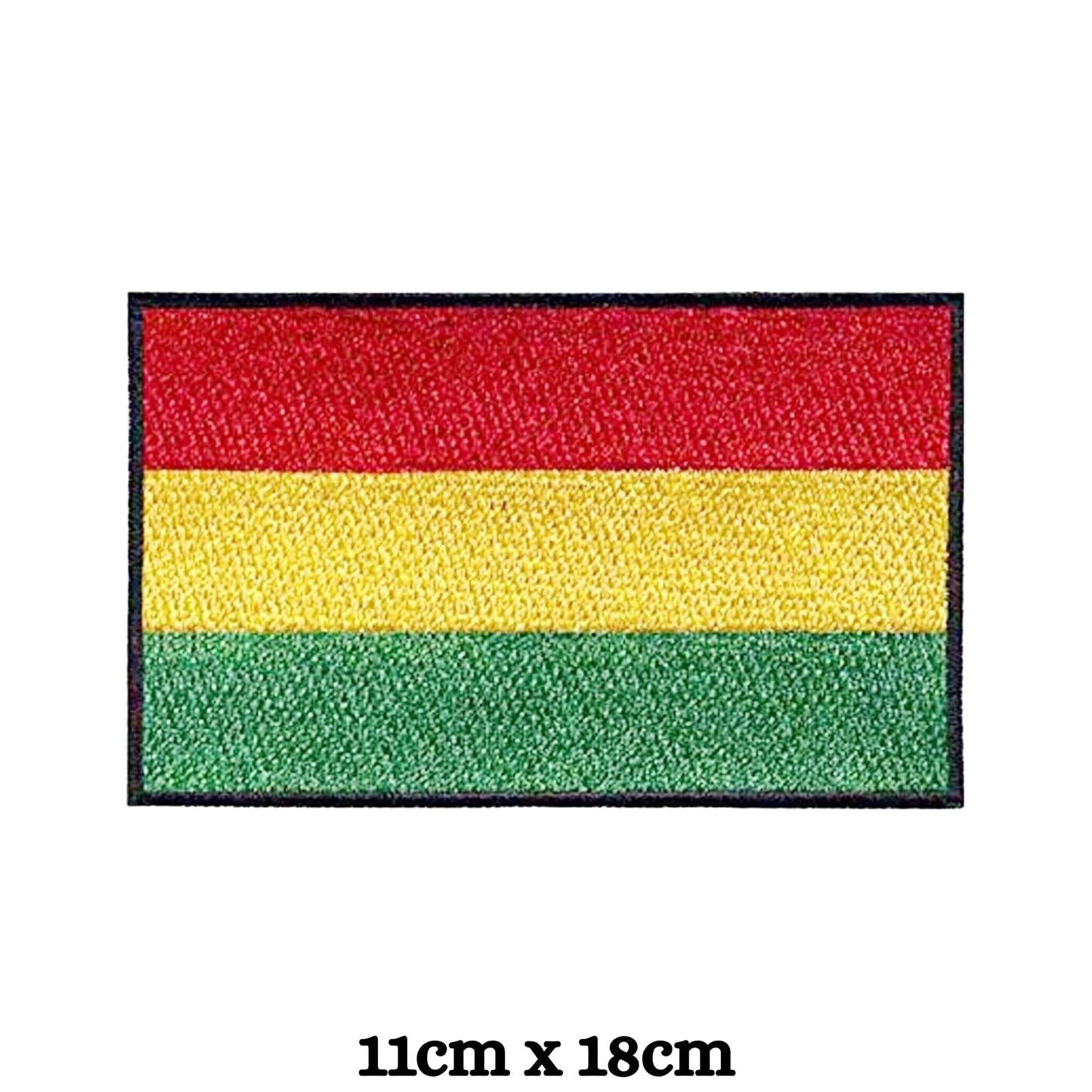Bolivia Flag Embroidered Patch Set, Iron-On or Sew-On Applique Badges, Rectangle Shield Round Heart Shapes, National Flag Emblem for Jackets, Backpacks, Hats, Uniforms and Various Sizes