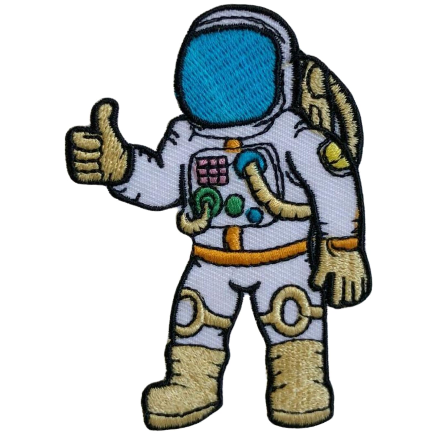 Space Journey Astronaut Thumbs up Embroidery Iron-On Patches for Clothing Sew-On Applique for DIY Crafts Denim Jackets Jeans Backpacks