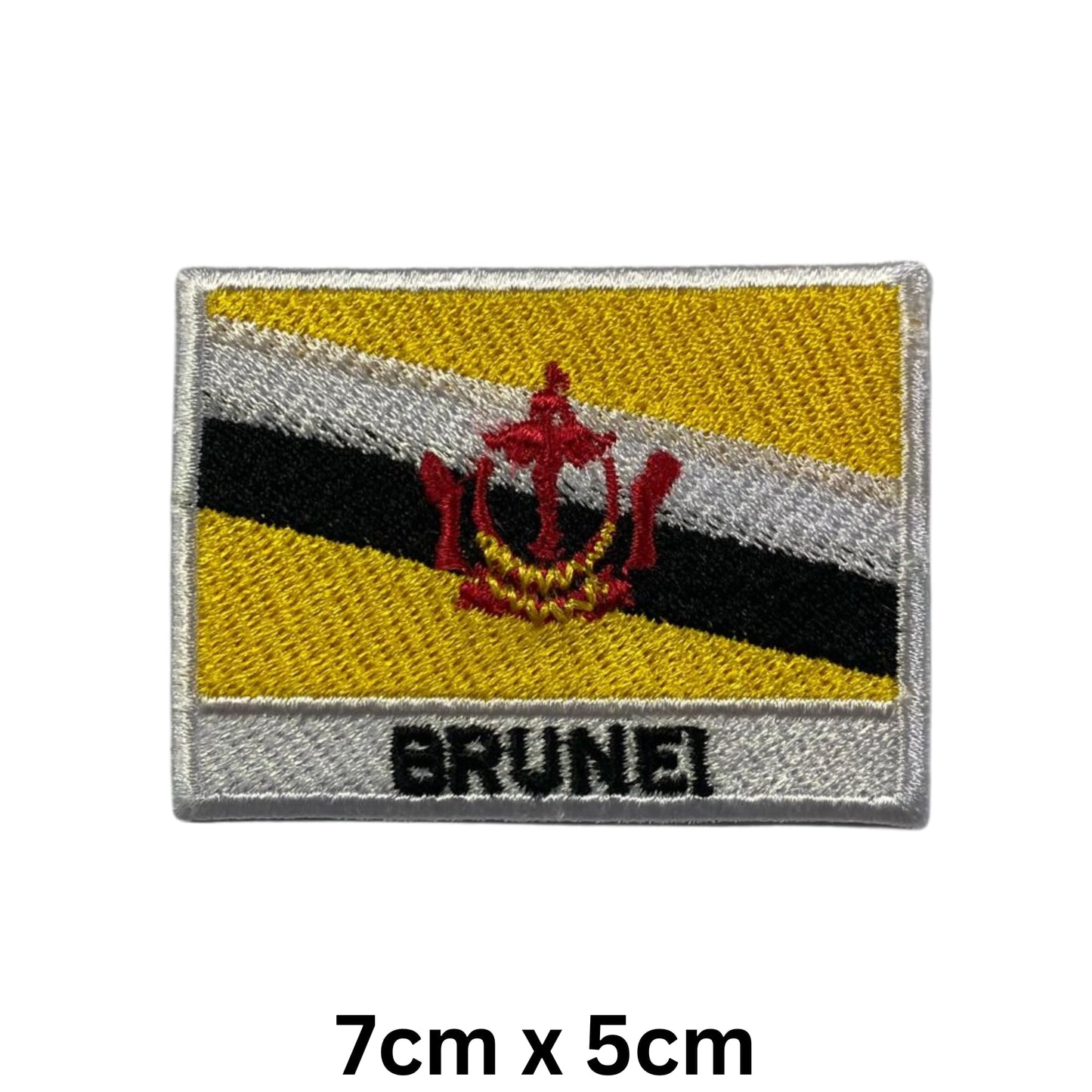National Country Flag Iron On Patch, Set of 3, Embroidered Fabric Applique, 7cm x 5cm, Rectangular, United Kingdom Theme, for Jackets, Bags, Hats and Crafts (A-J)