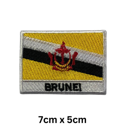 National Country Flag Iron On Patch, Set of 3, Embroidered Fabric Applique, 7cm x 5cm, Rectangular, United Kingdom Theme, for Jackets, Bags, Hats and Crafts (A-J)